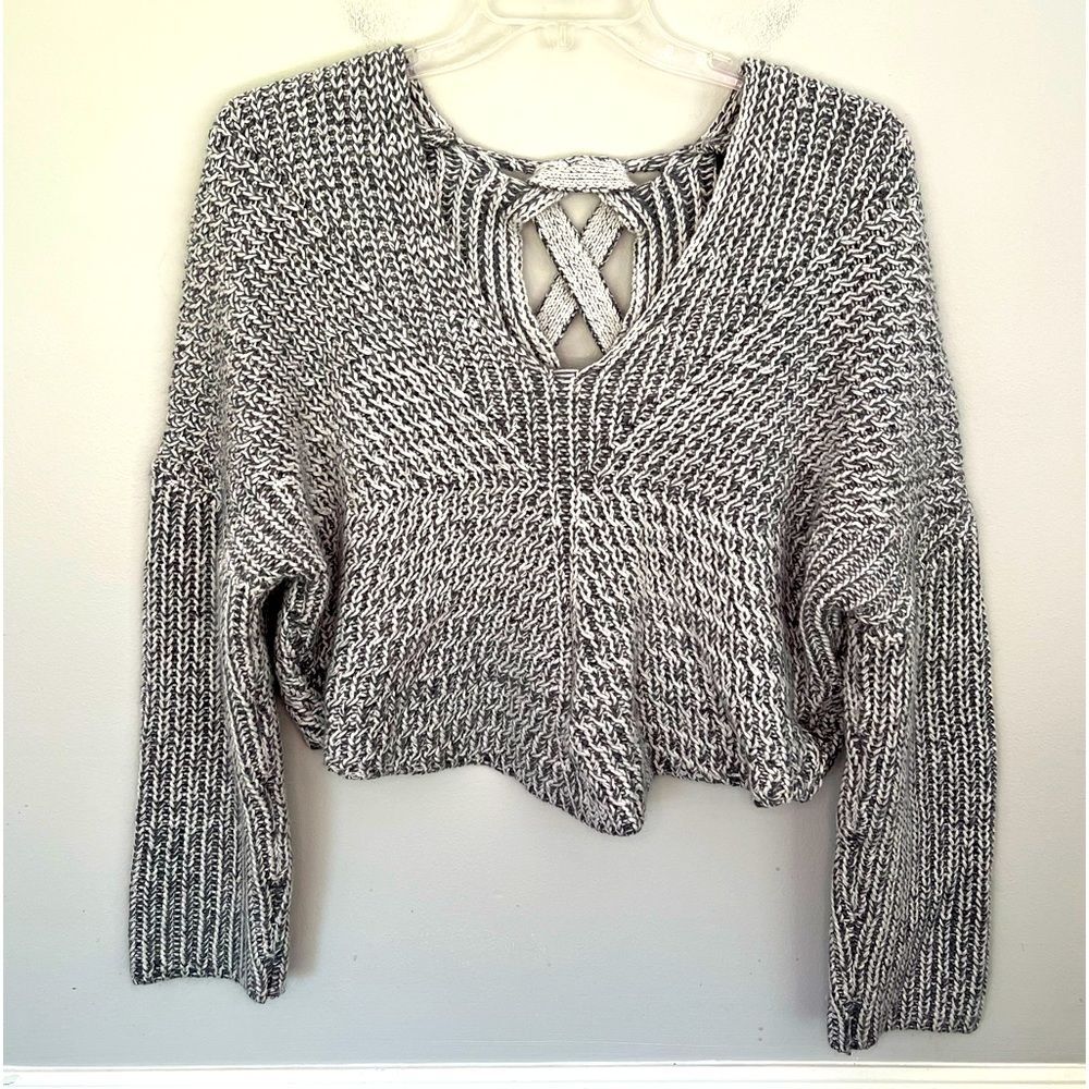 The Hart Sweater Size Medium oversized cable knit dropped shoulder tie back